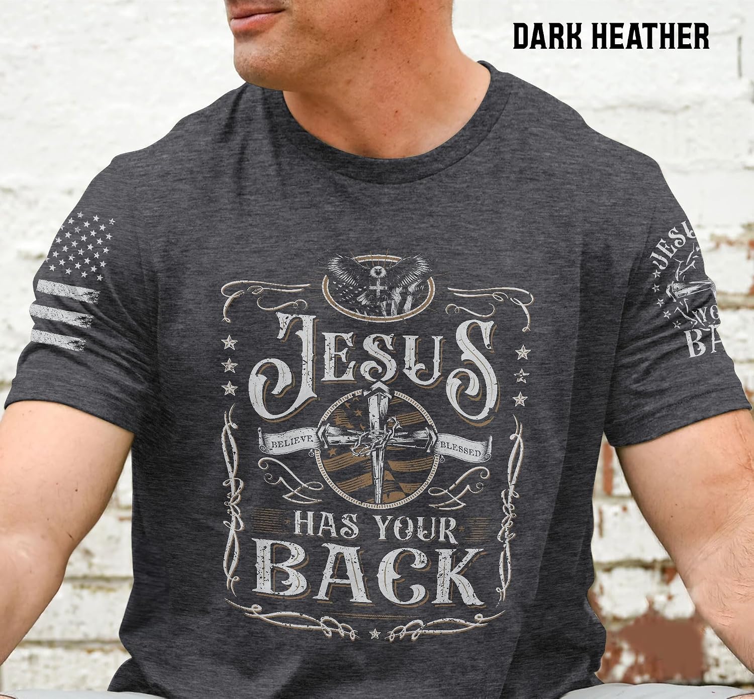 Custom Jesus Has Your Back, Personalized Jesus Shirt, Religious Shirts, Funny Christian Shirts for Men, Cross Shirt