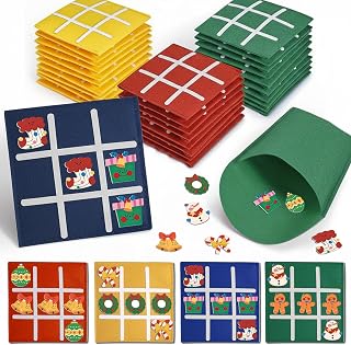 JoyCat 24 Pack Tic Tac Toe Board Game,Christmas Party Favors for Kids 3-5 4-8 8-12 ,Classroom Prizes for Goodie Bag Stuffers,Gifts for Students with Envelope,Easy to Store