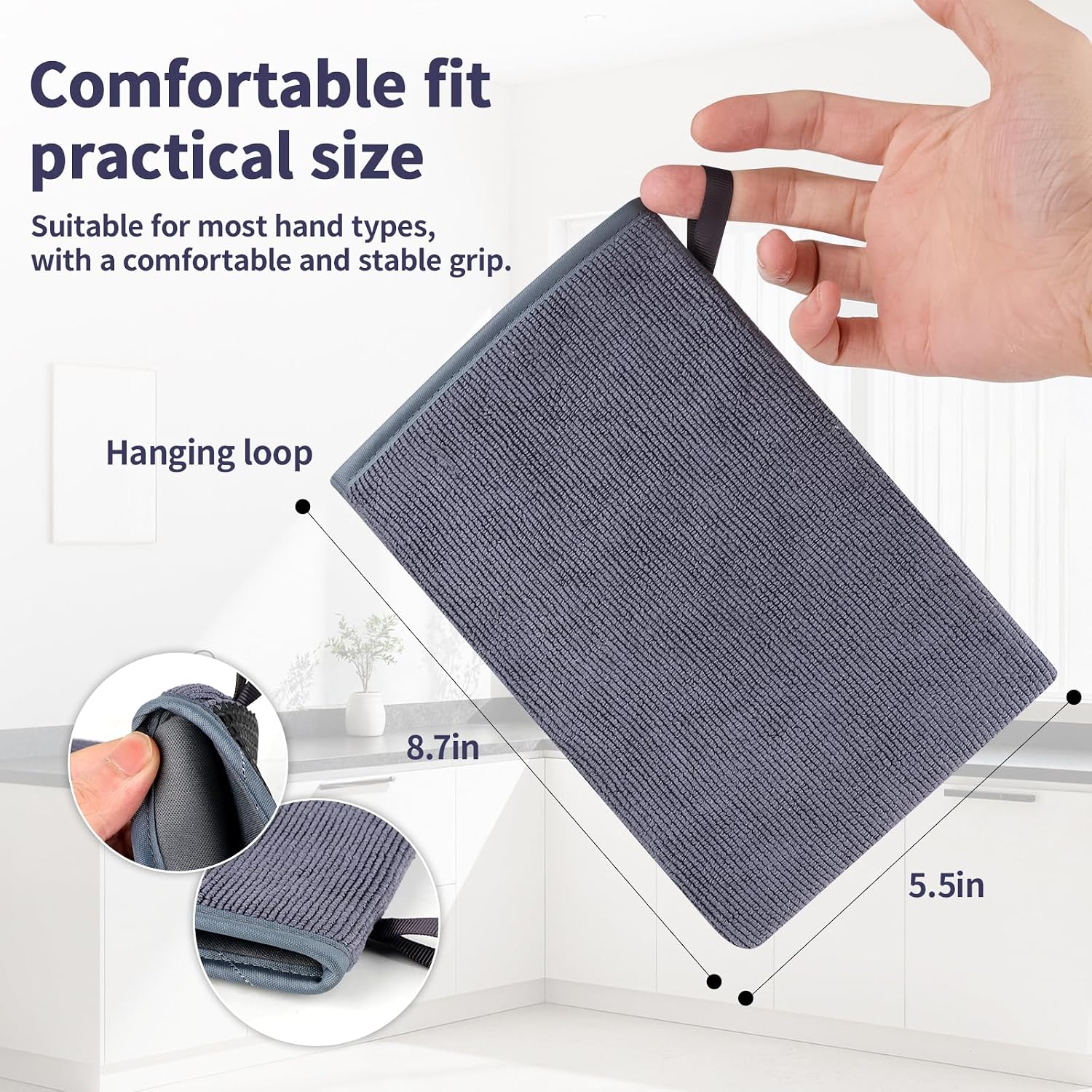 2 Pcs Fine Grade Clay Mitt for Car Detailing, Synthetic Clay Towel Glove for Paint Decontamination, Removes Dirt, Grime & Iron Contaminants from Paint, Glass & Wheels