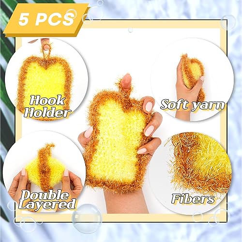 Miniatura 6 de Esponja para platos de ganchillo de doble capa antiarañazos (ajo de elefante)