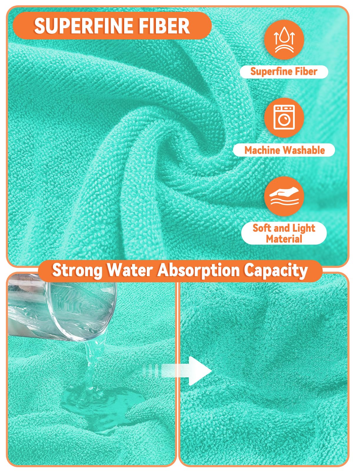 JOLOVE Dog Drying Coat Super Absorbent Dog Towels for Drying Dogs for After Bath Soft Pet Robe Towel Adjustable Pets Bathrobe for Bath Swim - Image 2