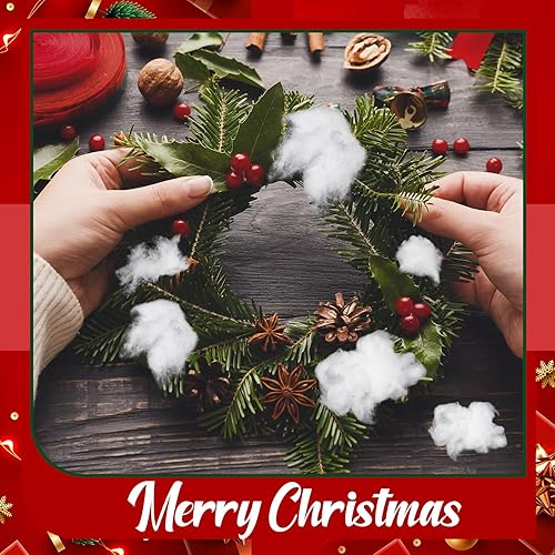 Miniatura 7 de Windyun Paquete de 6 decoraciones de nieve falsa de Navidad, 16.93 oz/17 onzas, nubes falsas de nieve artificiales esponjosas para árbol de Navidad,