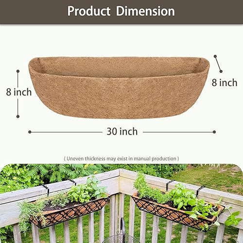 Miniatura 2 de GreatBuddy 4 forros de coco para macetas de 36 pulgadas, revestimientos resistentes para ventanas, reemplazo perfecto para los viejos, 100% natural,