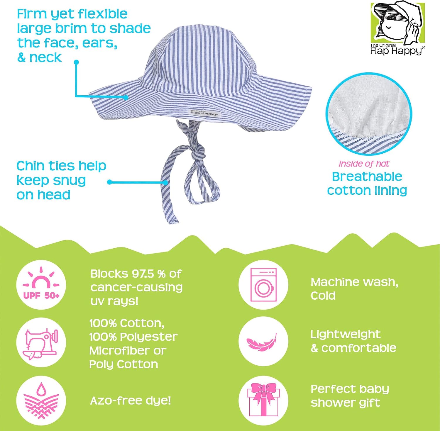 Flap Happy Girls UPF 50+ Floppy Hat