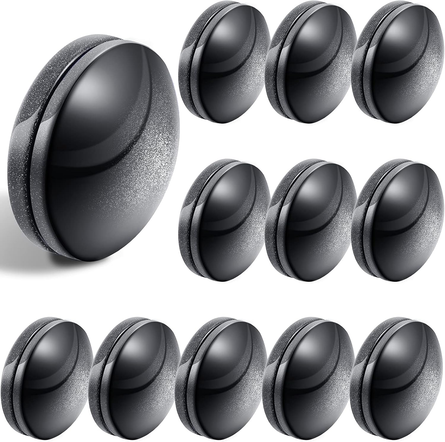 Jetec 24 Pcs/12 Sets Magnetic Curtain Weights No Sew Shower Curtain Magnets Black Plastic Shower Curtains Liner Clips for Light Curtains Tablecloth Liner