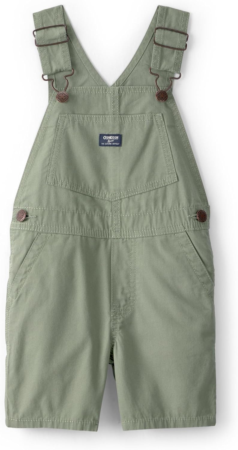 OshKosh B'gosh Boy World's Best Overalls, Olive, 4T