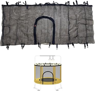 55" 60" Trampoline Replacement Net with Zipper and Hooks, Breathable and Tear Resistant, Trampoline Enclosure Net Accessories Net Only