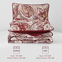 Vista 89 de DJY Juego de edredón de cachemira marrón, tamaño Queen, juego de colcha bohemia de 3 piezas, ropa de cama de microfibra suave y ligera con estampado