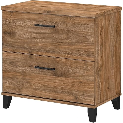 Bush Furniture 2 Drawer Lateral File Cabinet, Letter and Legal-Size Document Storage for Home or Professional Office, Somerset Collection, Fresh Walnut