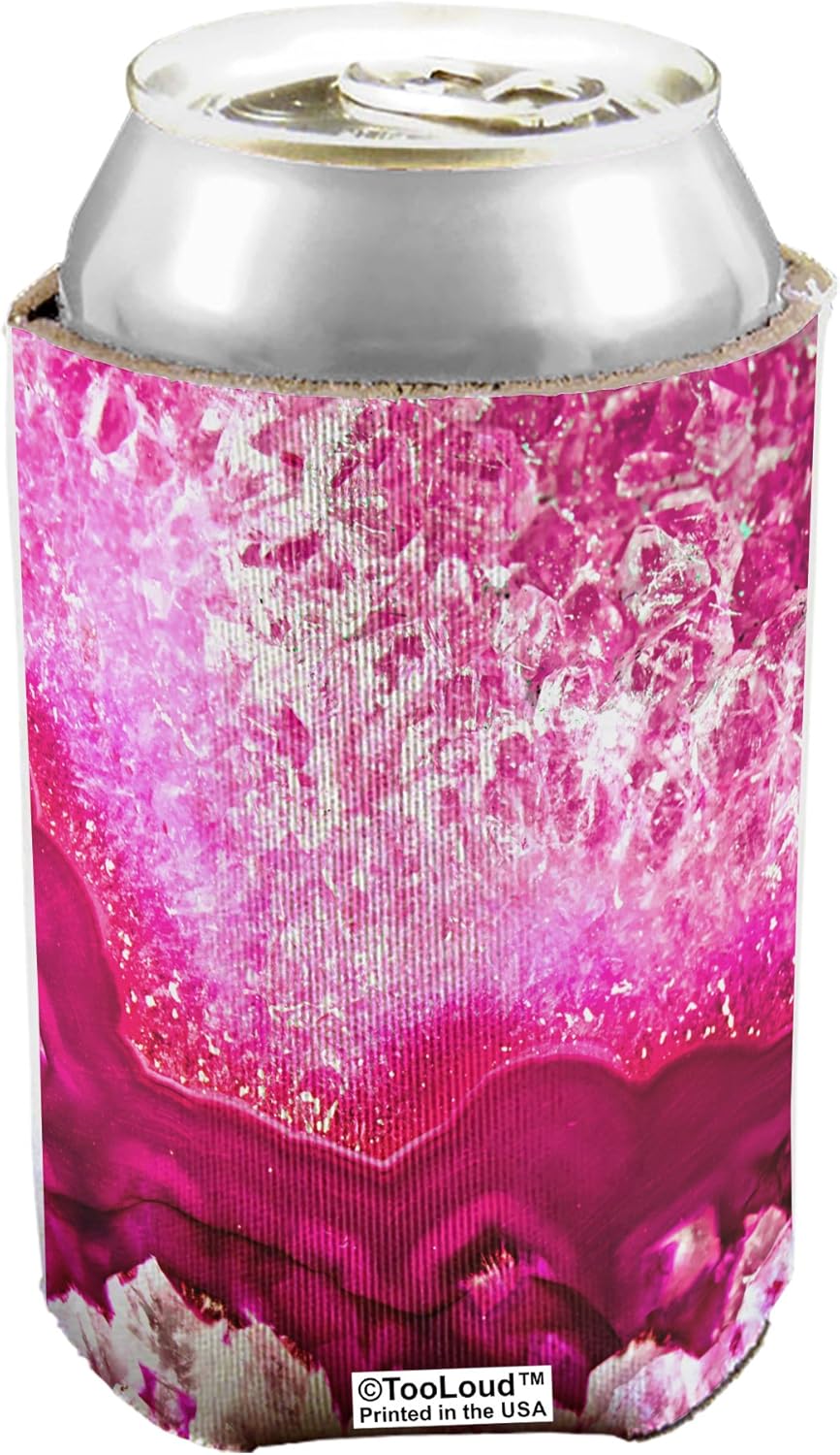 TooLoud Pink Agate Geode Print Can/Bottle Insulator Coolers - 6 Pieces All Over Print