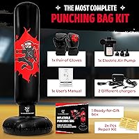 Vista 2 de THB Punching Bag for Kids - Inflatable Punching Bag with Boxing Gloves for Kids Age 3-8, 63” Ninja Boxing Bag with Electric Air Pump to Practice