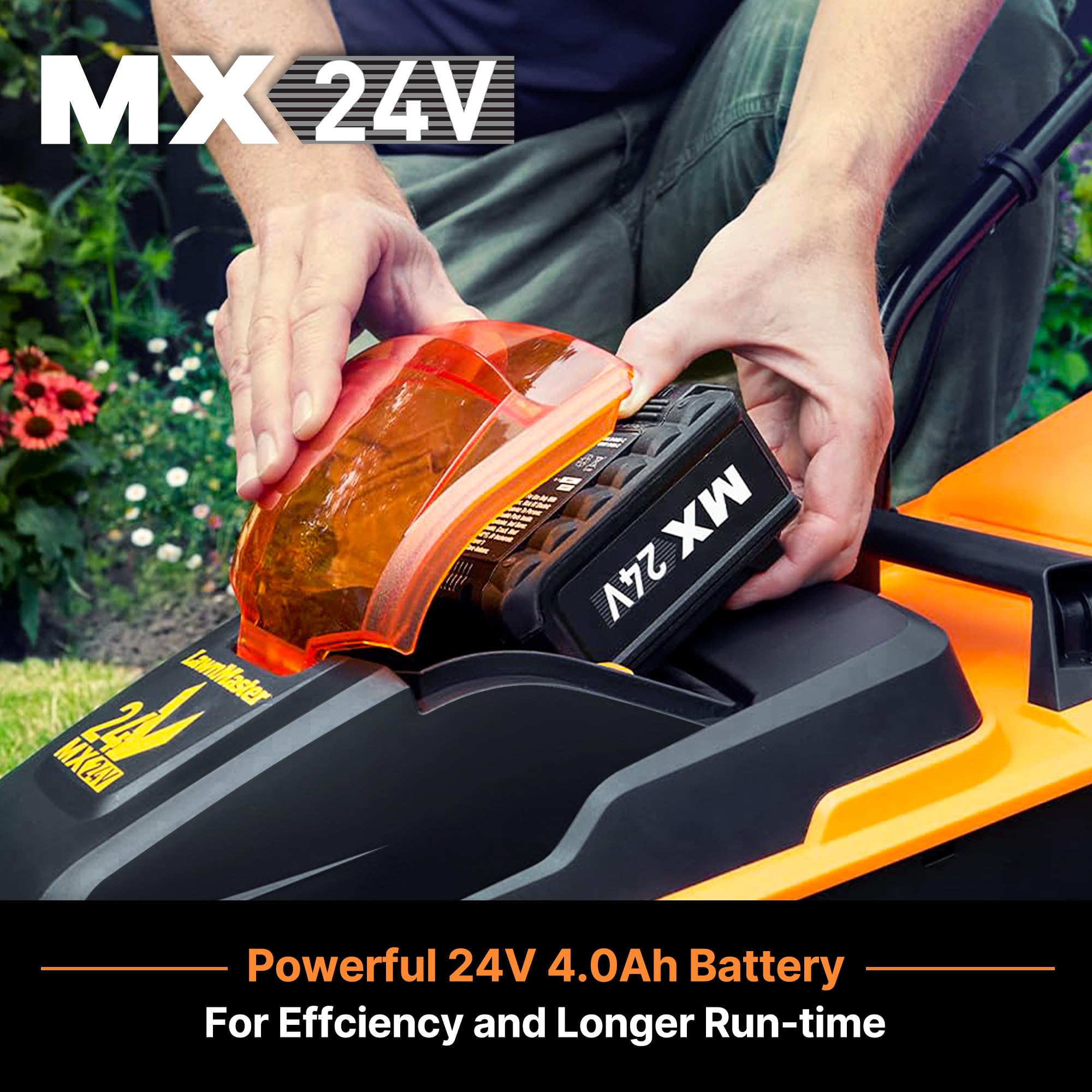 LawnMaster CLM2432K kosiarka sierpowa, 24 V, szerokość cięcia 32 cm, wysokość cięcia 150 m², wysokość cięcia 25-65 mm, w zestawie akumulator 4,0 Ah + ładowarka