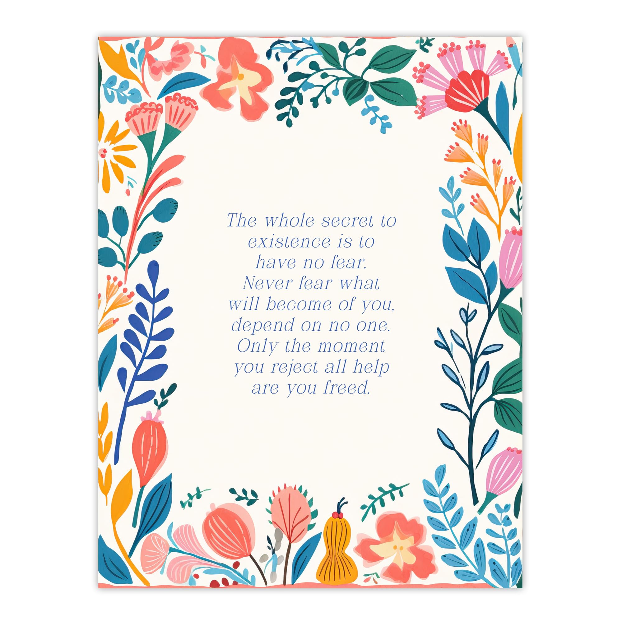 Artery8 The Secret to Existence Buddhist Mindfulness Quote Floral Buddha Meditation Enlightenment Vihara Large Wall Art Poster Print Thick Paper 18X24 Inch