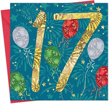 Twizler 17th Birthday Card for Teenager - Age 17 Year Old Happy Birthday Card for Him Her Boy Girl - Son Daughter Brother Sister