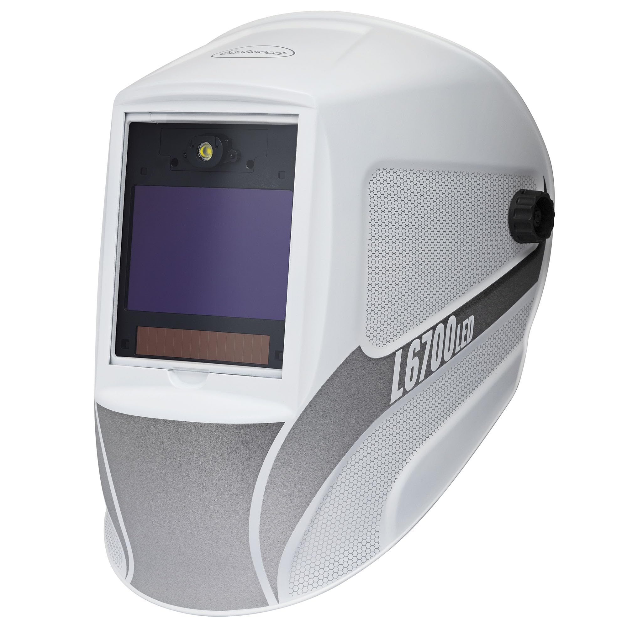 Eastwood L6700 Large View MIG TIG Auto Darkening Welding Helmet Matte White with LED Light