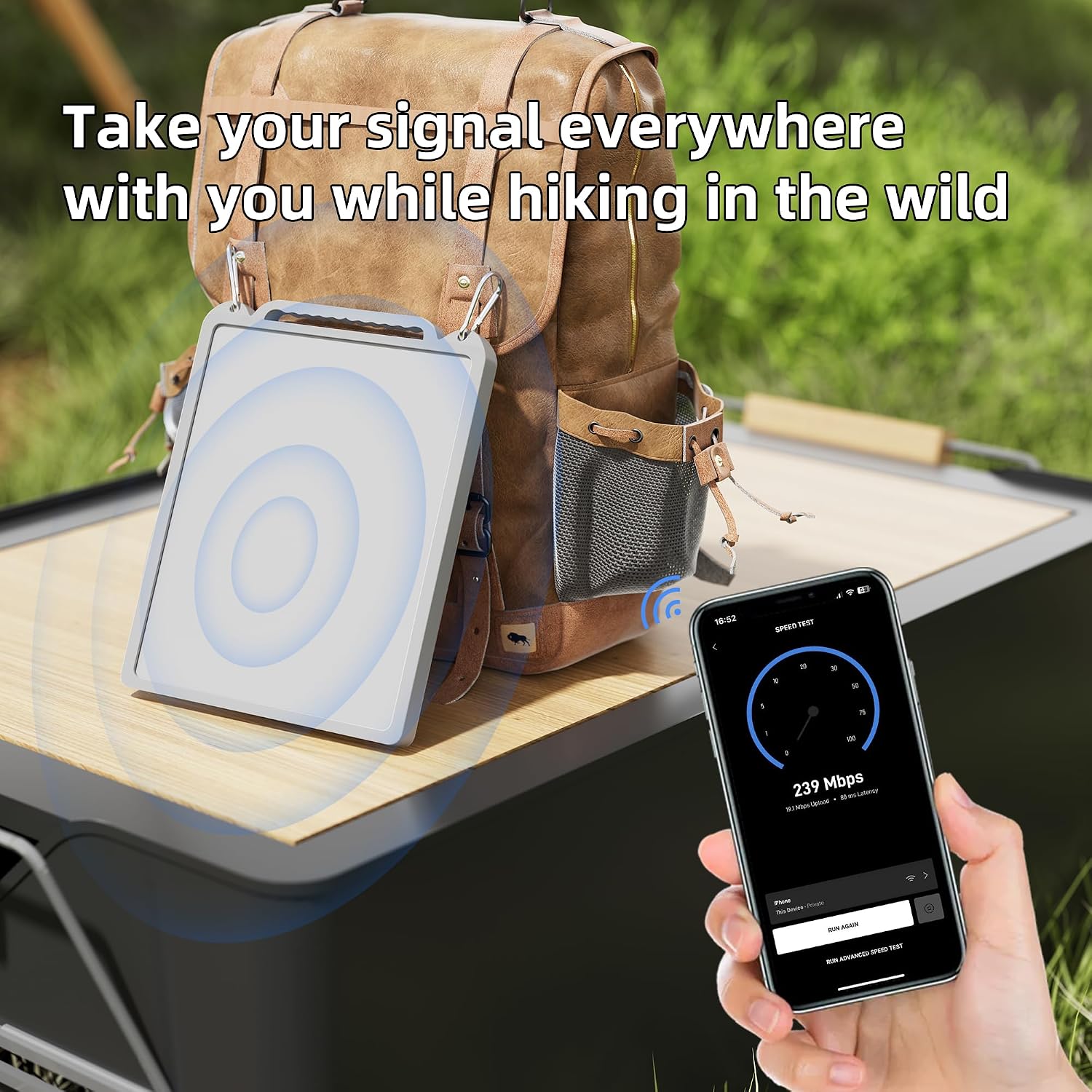 Starlink Mini Case Cover, Anti-Bump Silicone Protector with Hook to Hang Starlink Mini on The Backpack for Non-Stop Signal White