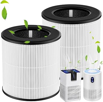 M05 B-D02L Replacement Filter Compatible with MOOKA M05/ B-D02L Air Purifi-ers, for KOIOS B-D02L, for VEWIOR B-D02U, HEPA Air Filter and Activated Carbon Filter, 2 Pack, White