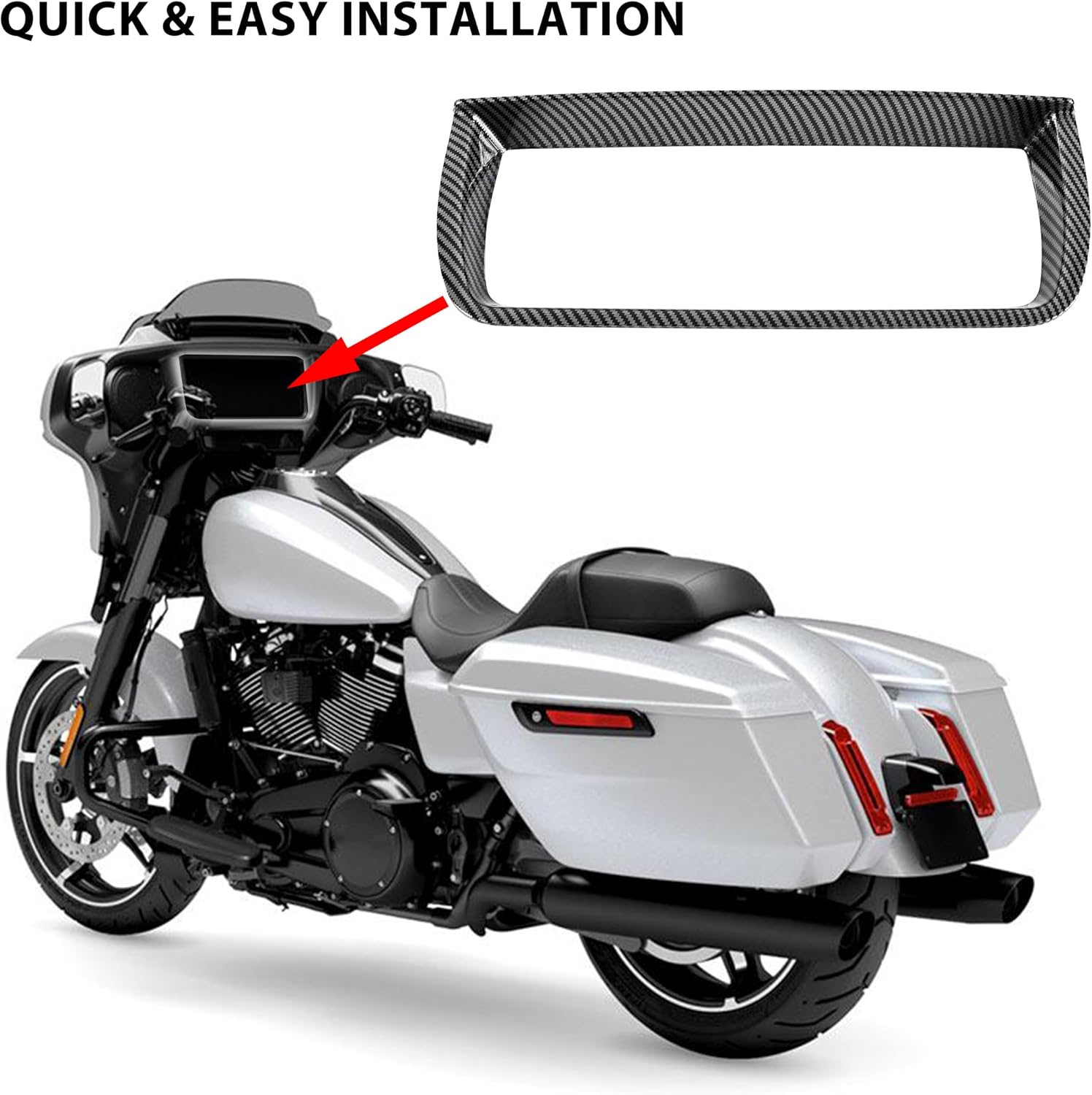 Dashboards Inner Fairing Trim for Street Glide 24-25, Carbon Fiber Texture Speedometer Gauge Cover for Harley Street Glide CVO 23-25 FLHXU 2025