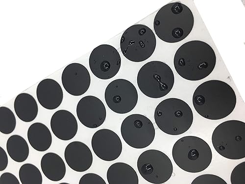 Miniatura 10 de HFBlins - 4 hojas de calcomanías para agujeros de tornillo, material de PVC, tapas autoadhesivas para tornillos, adhesivo a prueba de polvo de 0.83