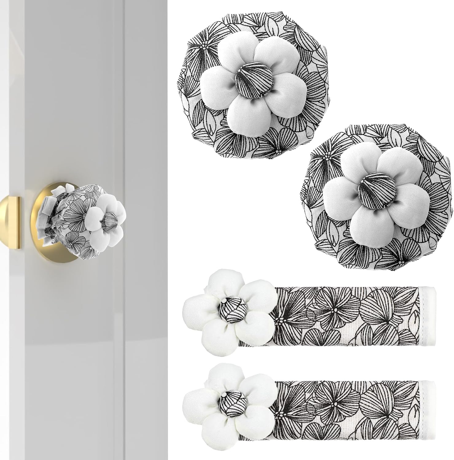 Amazon.com: TIESOME 4 PCS Cotton Door Knob Covers with Floral, Door