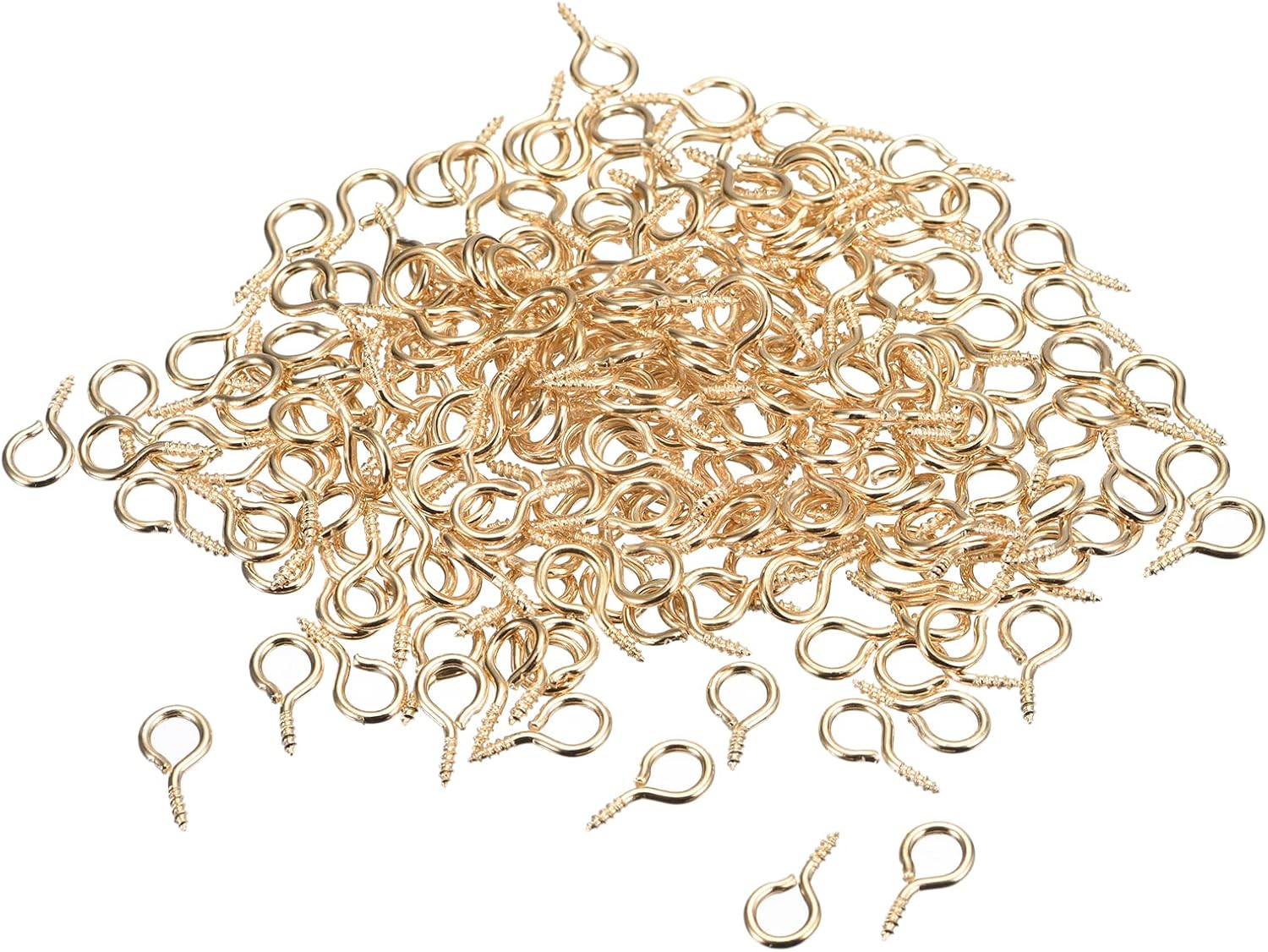 uxcell 200Pcs Small Screw Eye Pins Hooks Mini Eyelets