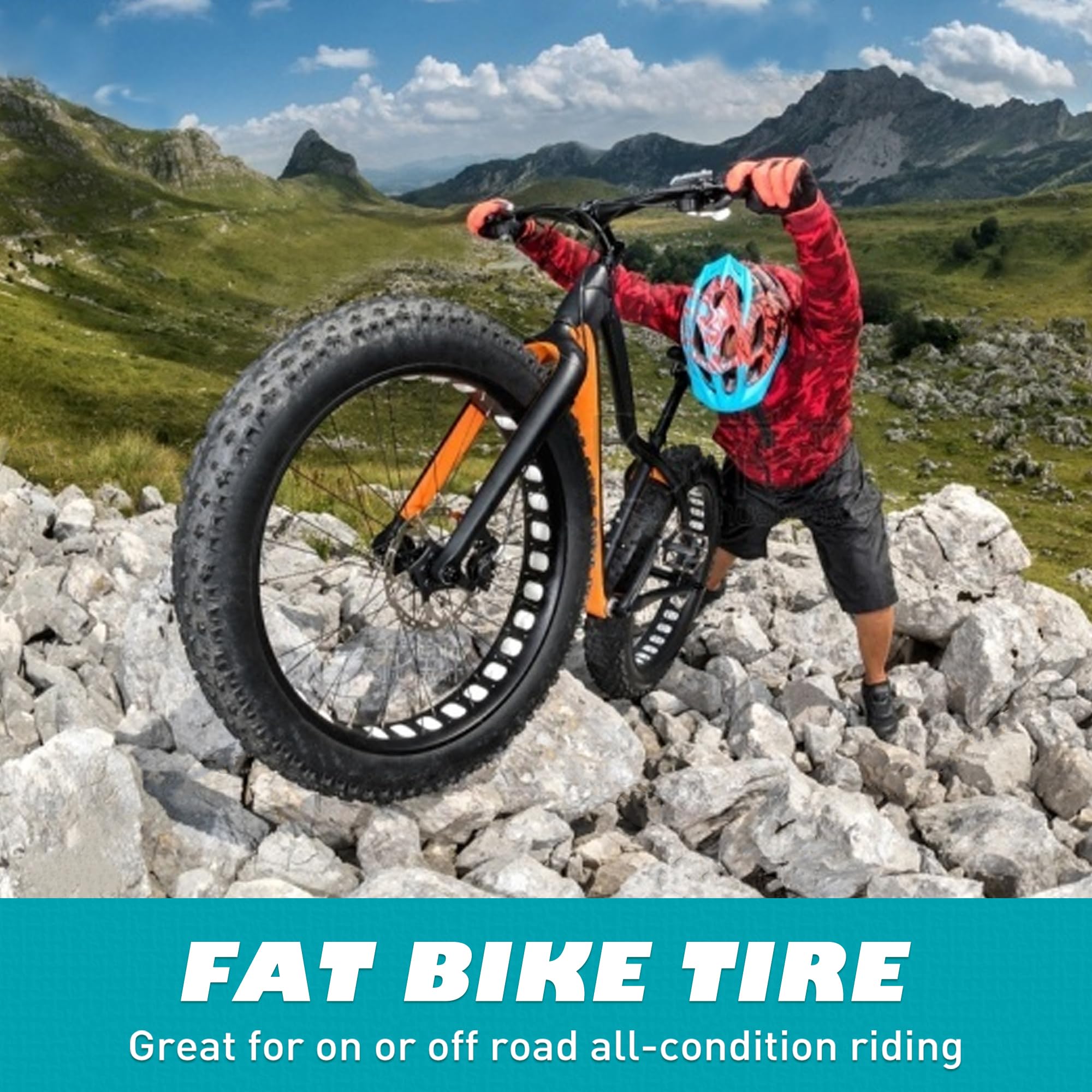 BALINGE 2 Pack Fat Tire for Ebike Mountain Bike Heavy Duty High-Performance Wear-Resistant E-Bike Mountain Snow Bike Tire 20