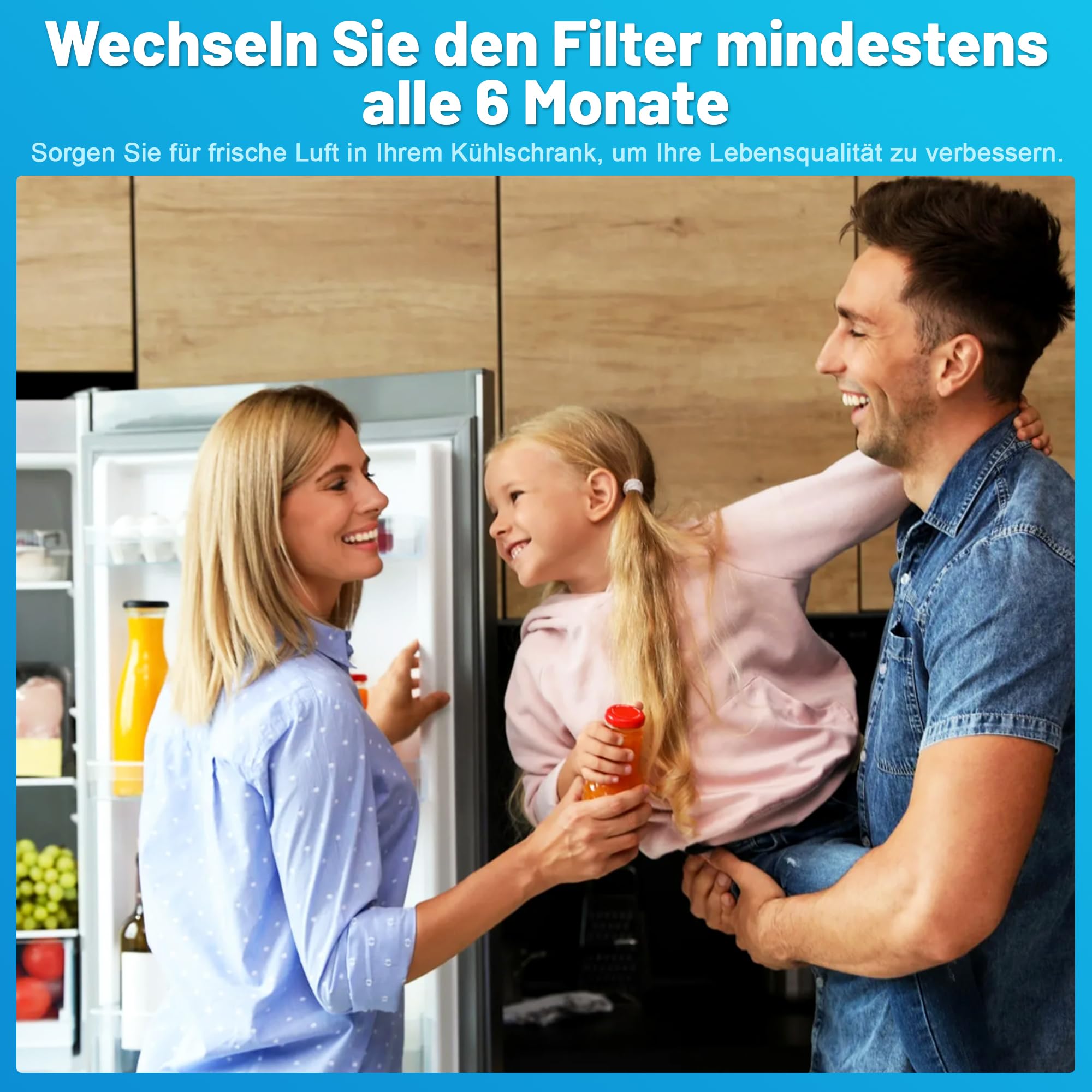 Lot de 4 filtres à charbon actif pour réfrigérateurs 9096989 9882460 9882429 988246000 7440021-00 Fresh Air avec charbon actif
