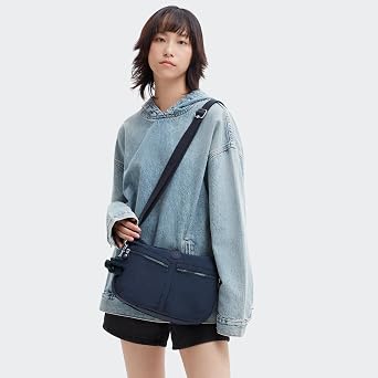 Kipling Womens Izellah Bag, Super Light Everyday Purse, Nylon Shoulder Crossbody Bag, Blue Bleu 2, 12.25 L X 9.25 H X 5 D US