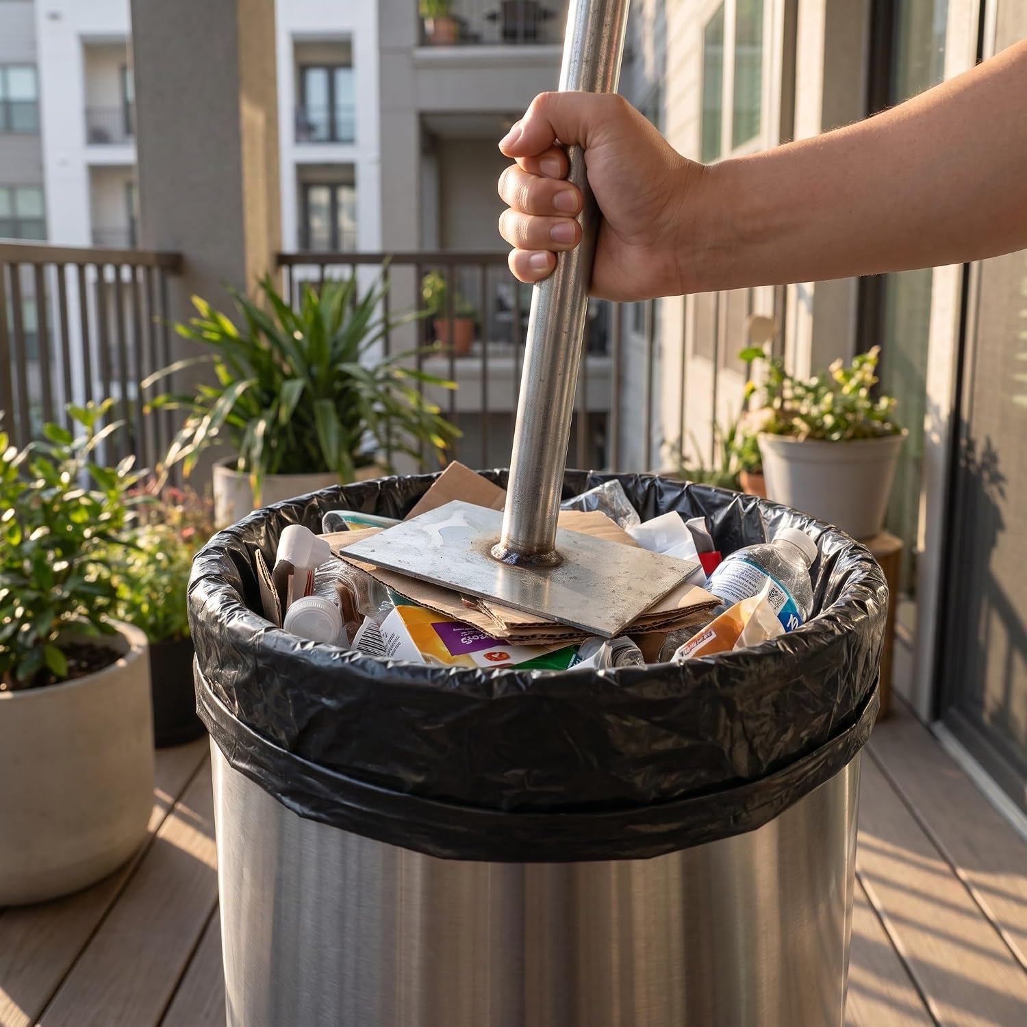 2pcs Trash Bin Compactor with Long Handle for Cardboard