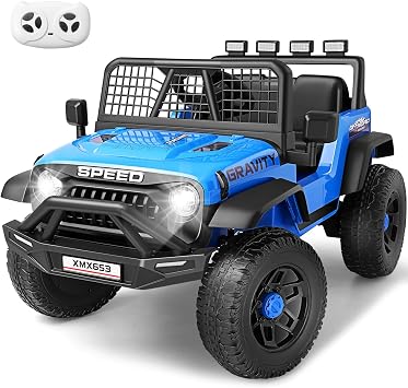 Hikole Ride on Car w/Parent Remote, Kids Electric Power Wheels Toys, Blue