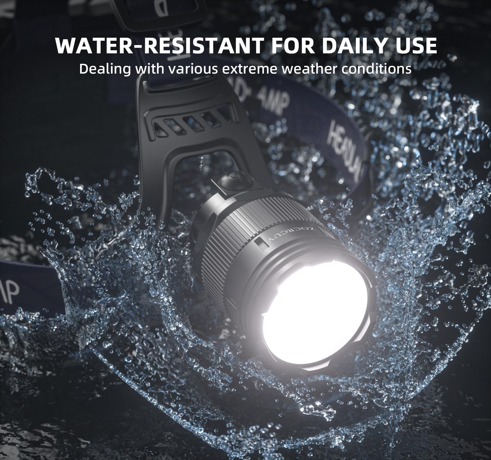 Torcia frontale ricaricabile ad alta luminosità a LED super luminosa, regolabile a 90° per fronte, con 3 modalità, impermeabile, ad alta potenza, per adulti, campeggio, pesca, caccia, escursionismo
