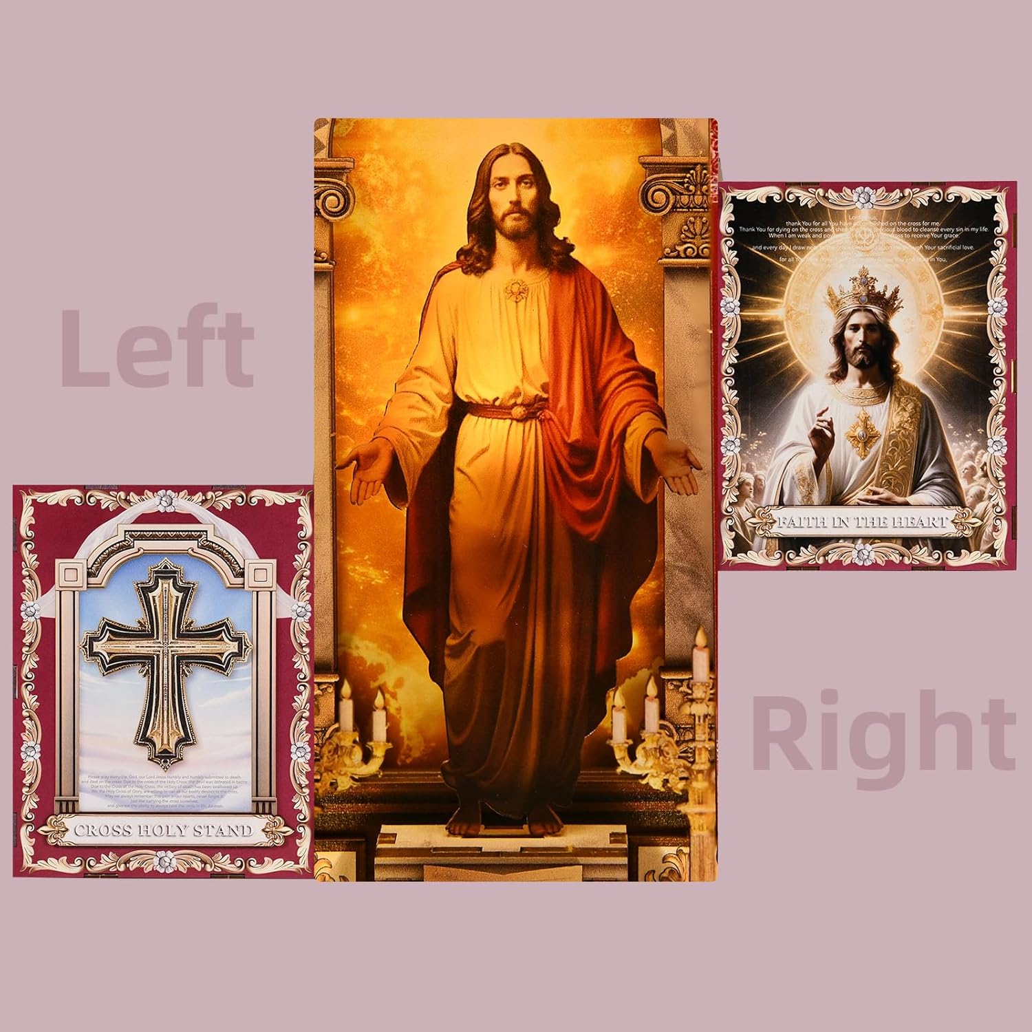 Book Nook DIY Kit,3D Wooden Puzzle with LED Bookend Bookshelf Decoration,Miniature Doll House for Home Decor, Jesus Christ Spiritual Gift,Cathedral