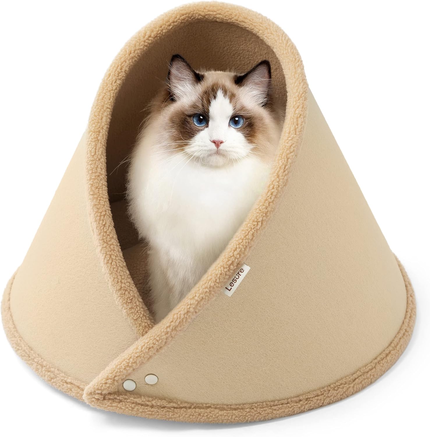 Lesure Cat Cave Bed for Indoor Cats - 20 Inch Felt Cat Bed for Cats and Kittens, Washable Warming Cat House Cat Tent Puppy Beds for…