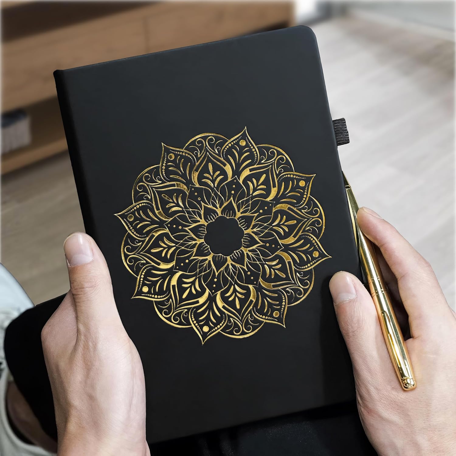Veway Mandala Journal and Pen Gift Set - Vegan Leather Journal with Pen - Professional Diary for Women or Men - A5 Hardcover Fancy Notebook Gift Set - Index & 224 Lined Pages