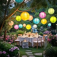 Vista 7 de 30 luces LED de fiesta con pilas, iluminación de temporada para globos, linternas de papel, impermeables, color blanco cálido