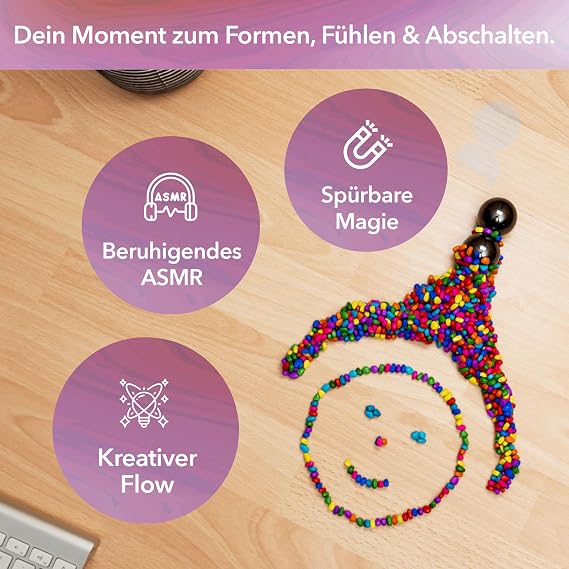 myHodo Crack Magnets Bundle 2X Magnetkugeln (33mm) & 550+ Bunte Magnetsteine (~6mm) Taktiles Magnet-Set für ASMR Stressabbau & Kreativität Anti-Stress Geschenk Fokus & Entspannung