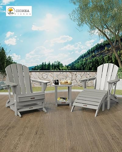 Miniatura 8 de Ciokea Reposapiés plegable de plástico para terraza, patio, al aire libre, junto a la piscina, porche, césped interior