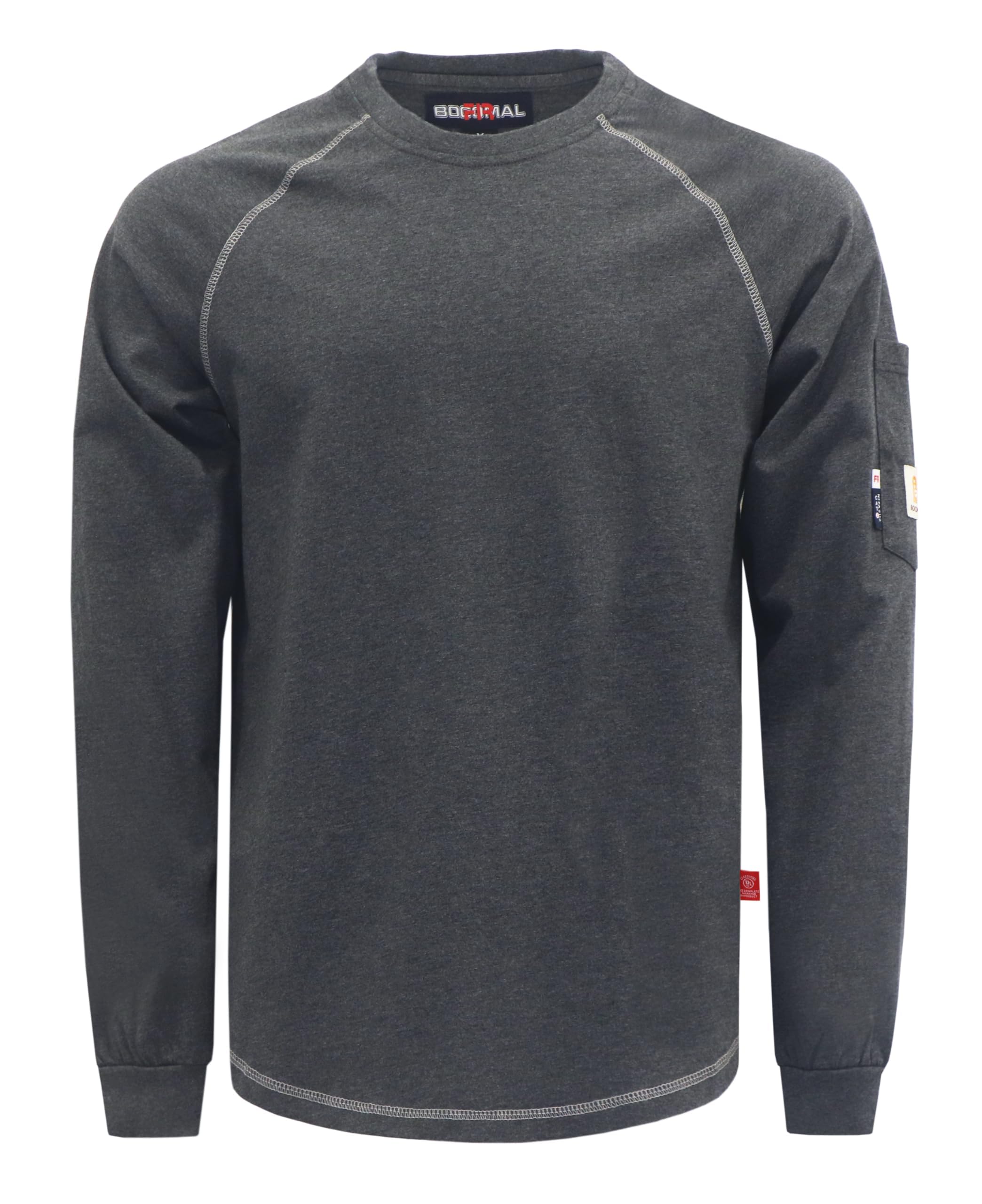 BOCOMAL FR Shirts Heather Series 6oz Flame Resistant T Shirt NFPA2112 CAT2 Fire Retardant Crew Work Shirt