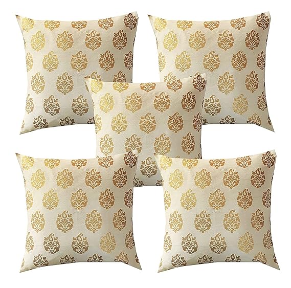 Pink parrot-Jacquaerd dupian silk cushion cover-12 X 12 inches Set of 5