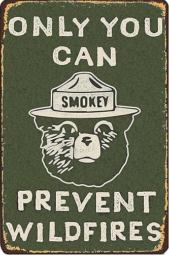 CCparton Letrero de metal vintage de oso ahumado