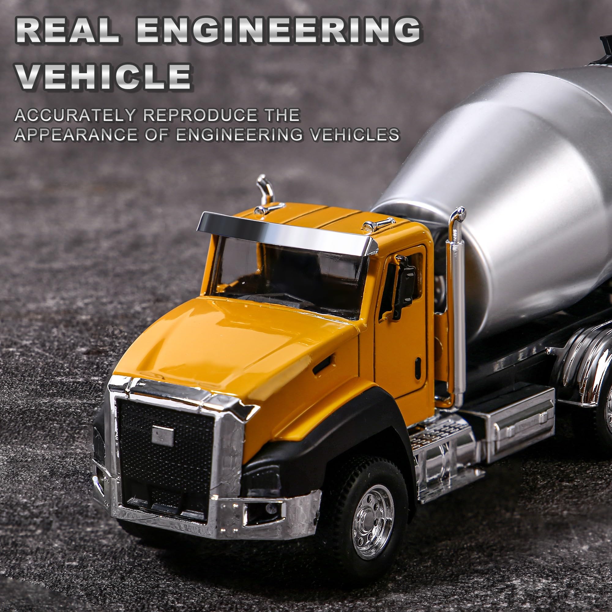 AIUAZA 1/50 Ratio die-Casting Engineering Construction Vehicle, Excavator, Alloy Collection Model car, Boy's Door Opening Pull Back Car Toy(1 szt. Excavator)
