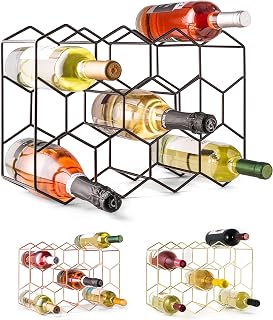 Gusto Nostro 14-Bottle Modern Black Metal Countertop Wine Rack - 3-Tier Freestanding Tabletop Holder, No Assembly