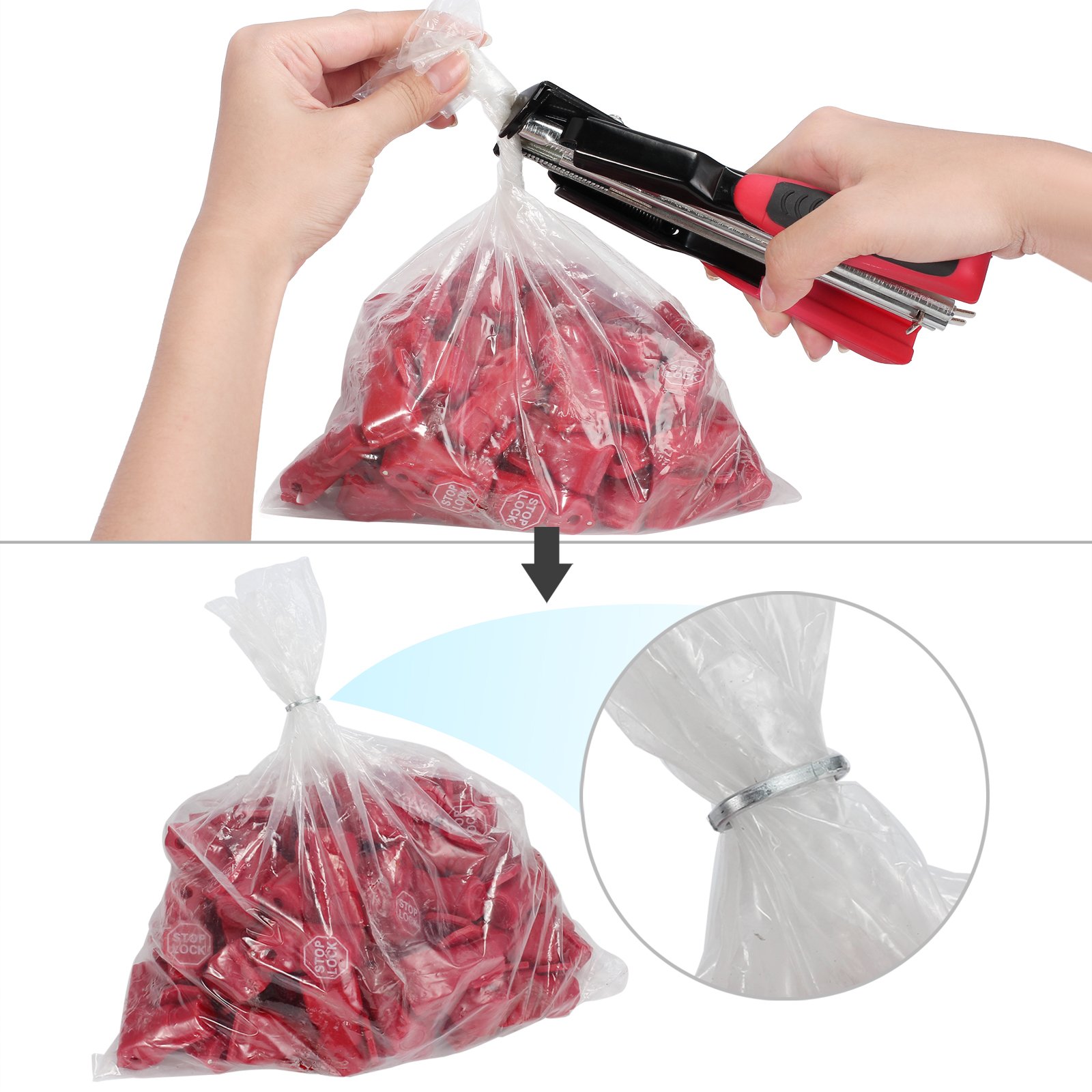 Proster Grapas para Malla Cierre de Anillo Tipo C de Acero Galvanizado 2500 Pcs Grapas Clips Hogrings para Redes de Malla y Vallado Jaulas de Mascota