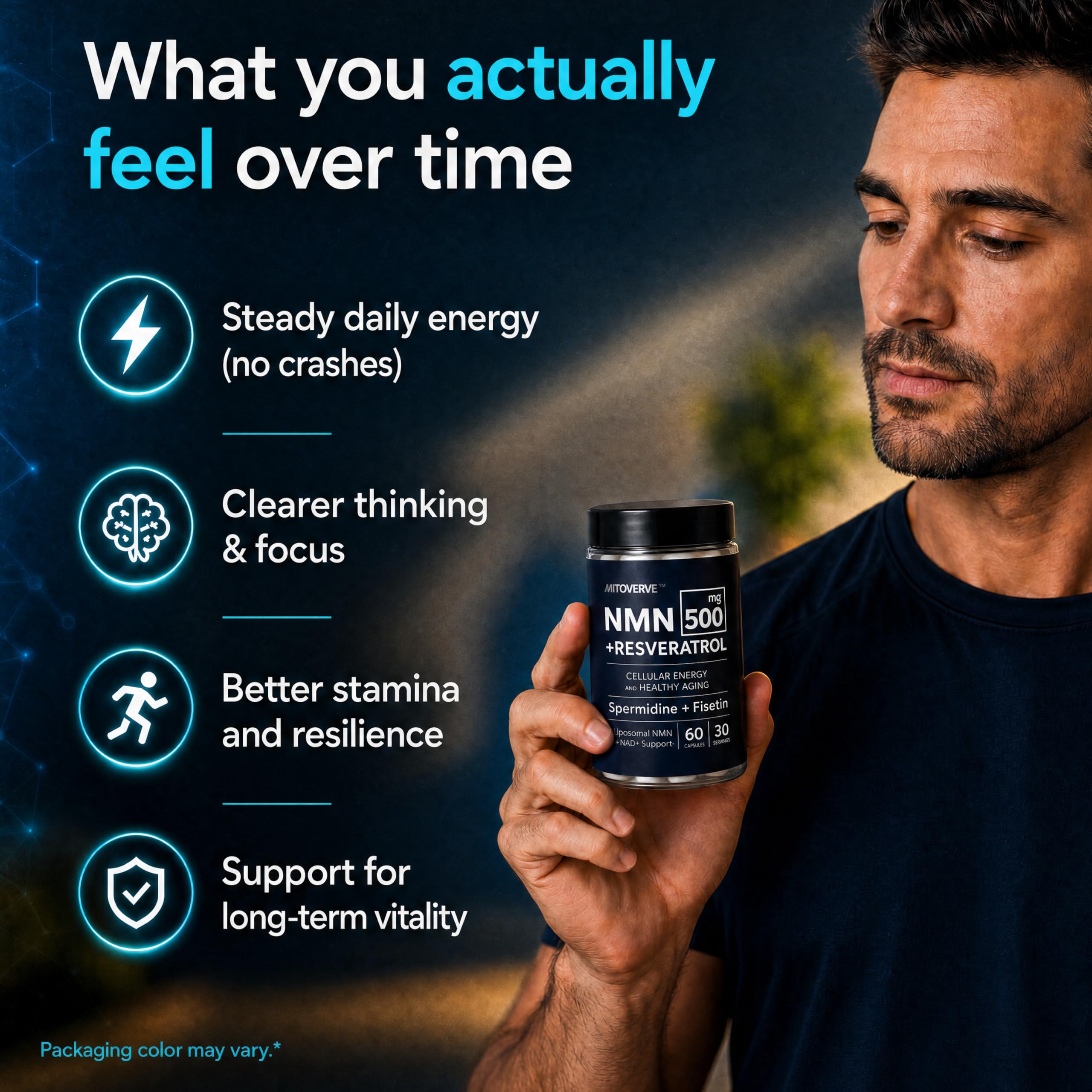 Liposomal NMN Supplement with Resveratrol, Spermidine & Fisetin - 4-in-1 NAD+ Booster for Cellular Energy, Anti Aging & Longevity - NAD+ Support for Men & Women, 60 Capsules, 30 Day Supply — Amazon image 6