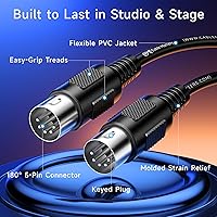 Vista 5 de Cable Matters 2-Pack 5 Pin DIN MIDI Cable, 5 Pin MIDI Cable - 6 Feet