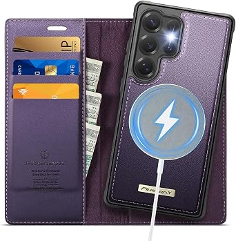 for Samsung Galaxy S24 Ultra 2in1 Detachable Wallet Case, Purple