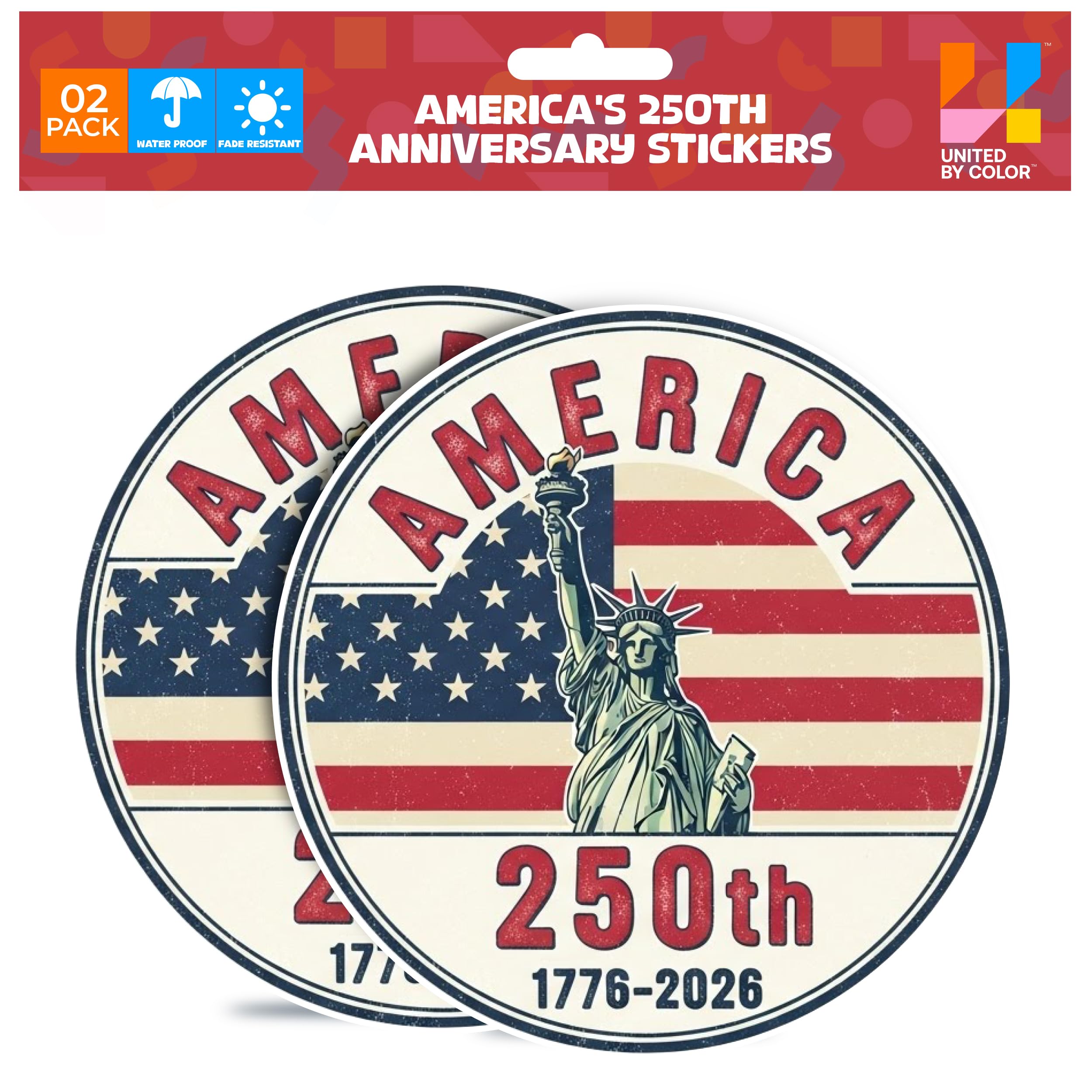 Autocollants américains 250e anniversaire de mariage voiture sticker indépendance usa 1776-2026