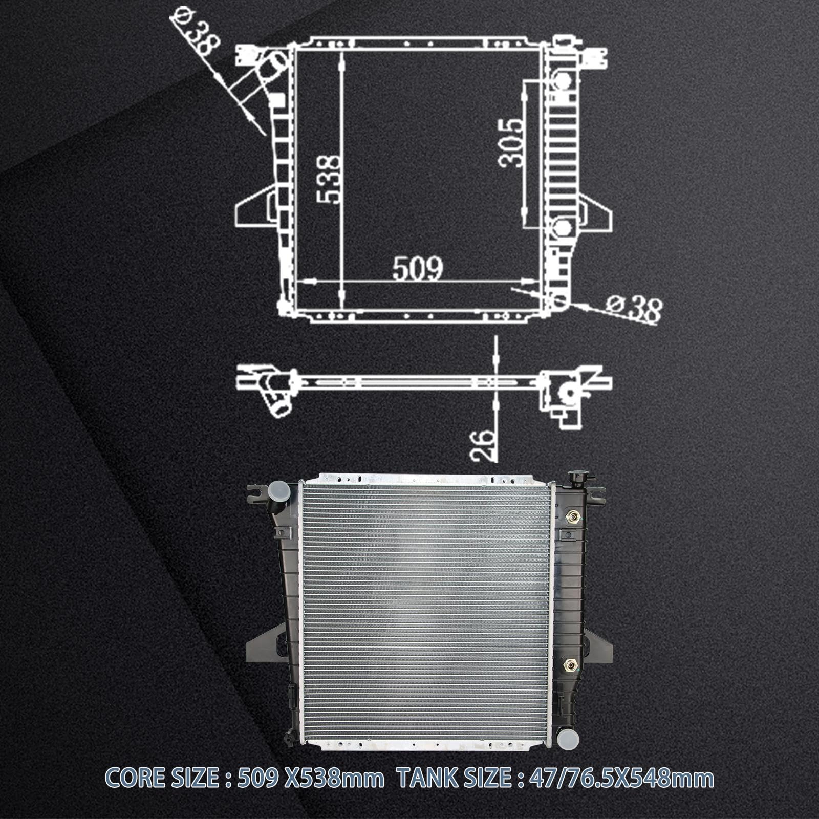 IPad 15 Aluminum Radiator For 1998 1999 2000 2001 Ford Ranger Mazda ...