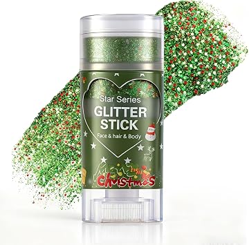 Glitter Stick for Face Hair Body, St Patricks Day Accessories, Irish Festival Face Green Glitter Gel for Women Girls Kids,Waterproof Green Glitter for Saint Patricks Day Makeup, Parade Festival Party
