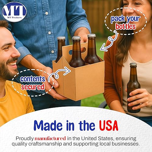 Miniatura 4 de MT Products 4 soportes para botellas de cartón kraft de 12 onzas. Portabotellas de cerveza o soda para un transporte seguro y fácil, paquete de 4